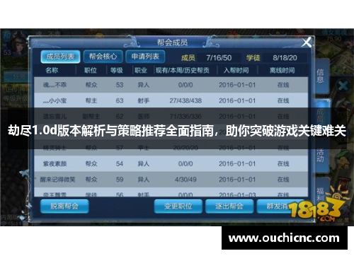 劫尽1.0d版本解析与策略推荐全面指南，助你突破游戏关键难关